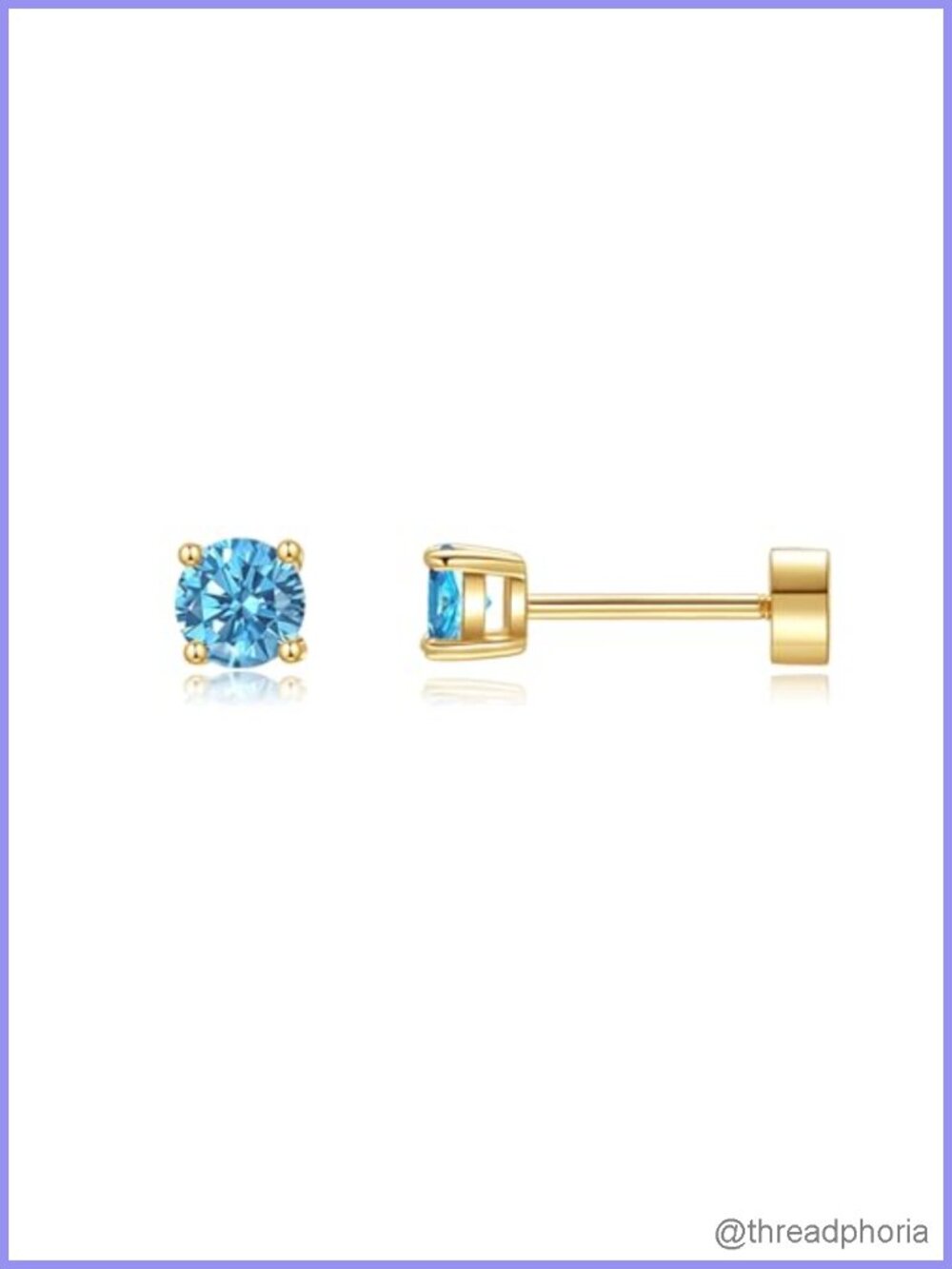 14K Gold Plated Flat Back Earrings Hypoallergenic Cartilage Tragus Helix Stud